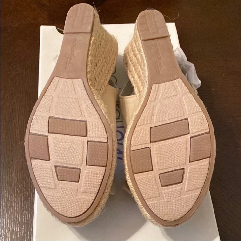 Natural Soul Women's Cream Espadrille Sandals with Slingback and Bow